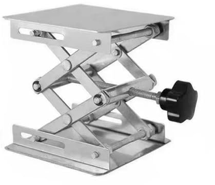 ZERVA Metallgestell, Tisch, Holzbearbeitung, Aluminium-Hebeplattform, Bänke, Ständer, Lift, Labor, manuell, Stahl, rostfrei (Size : Silver)