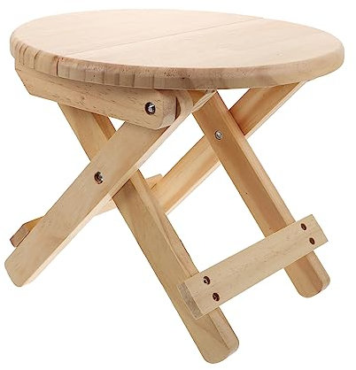OUNONA Massiver Runder Hocker Aus Holz Einfacher Holzhocker Niedriger Schuhwechselhocker Klappbar Für Haushalt Und Garten