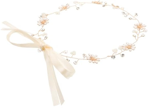 FRCOLOR 2st Haarkranz Haarring Stirnband Kranz Kopfbedeckung Engagement Blumenkrone Die Mi Frisur Blumengirlanden Goldene Kopfbedeckung Herz Haarkralle Braut Zubehör Gänseblümchen
