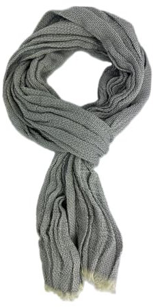 Baumwollschal Wollschal Unisexschal Knitterlook Schaftmuster in blau weiß Made in Germany