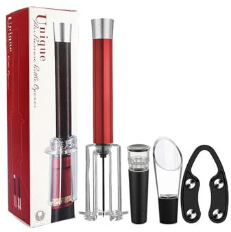 Set apribottiglie per vino rosso, set di apertura per vino, accessori pratici apribottiglie per vino per la casa, kit apribottiglie con tappo sottovuoto e apribottiglie,