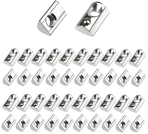 KUKUJIWA M6 42 piezas de perfil de aluminio, ranuras con ranura esférica, juego de tornillos de 30 series M6, perfil de aluminio, tuerca deslizante de acero al carbono con bola de resorte