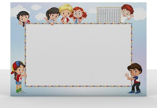 DIN A2 Schreibtischunterlage für Schulkinder aus Papier | 25 Blatt | Notiz Unterlage | mit extra Stundenplan-Blatt