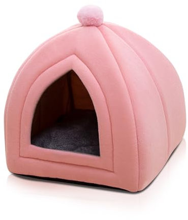 PETCUTE Katzenbett große Katzen,Weiche Warme Katzenhöhle Katzenzelt,Faltbar Katzenhaus Indoor mit Abnehmbarem Matte,Waschbare Hundehöhlenbett mit rutschfeste Unterseite