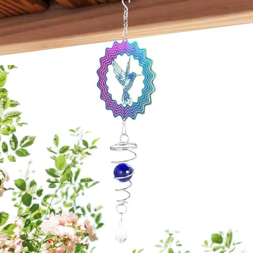 Carillon éolien papillon - Décoration de jardin avec queue tournante - 15 cm - En acier inoxydable - Carillon à vent papillon D-I-Y - Décoration de jardin