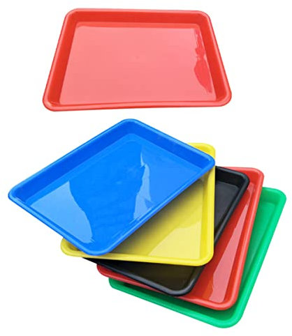 LALAFINA 6st Quadratisches Tablett Aus Kunststoff Soda Großes Tablett Schwarzes Tablett Pflanzenschalen Serviertabletts Färbetablett Kreistablett Behälter Plastik Wiederverwendbar