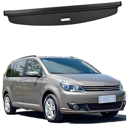 KUYHYNDEW Einziehbarer Auto Laderaumabdeckung für VW Touran 2006 2007 2008 2009 2010 2011 2012 2013-2016, Auto Ausziehbar Kofferraum Rollo Laderaumabdeckung