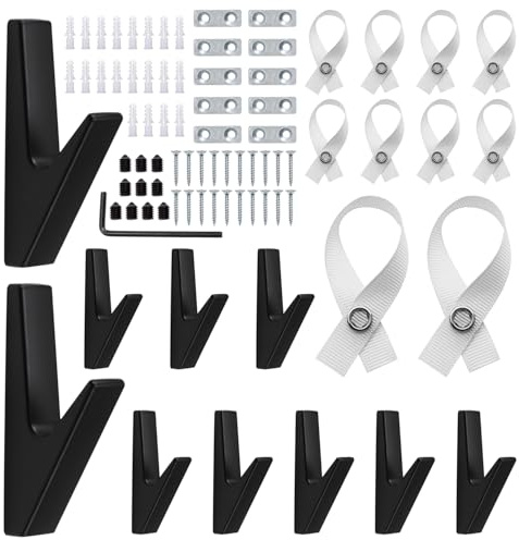 Juego de Ganchos para Baño, Resistente a la Abrasión, no es Fácil de Oxidar, Juego de Perchas de Baño, Fácil de Desmontar, Adecuado para Colgar Toallas, Abrigos, Sombreros, Mochilas, etc (Negro)