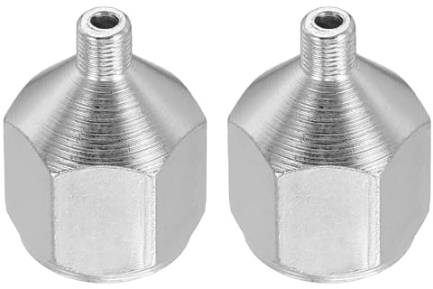 PATIKIL 1/4 to M5 Air Brush Hose Adapter, 2 PCS 1/4 BSP Female to M5 Male Fitting Conversion Adapter Nipple Metal Connector for Air Compressors