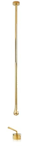 Gold Wall Mounted Bathroom Basin Mixer Tap - Concealed Brass Hot & Cold Hanging Faucet for Sink - Stylish Ceiling Taps for Modern Bathroom Decor