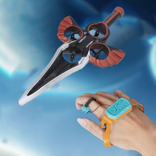VELATEMOR Gestengesteuerte Drohne, Fliegendes Schwertspielzeug mit LED-Lichtern und Stabilem Flug, 20 Minuten Flugzeit, Handgesten-RC-Hubschrauber für Kinder und Erwachsene, Cooles (Antikes Messing)