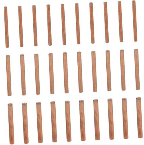 OOLA.DETAL 30 tasselli in legno da 8/10/12 mm per mobili e tasselli in legno duro scanalati per mobili e lavorazione del legno scanalato