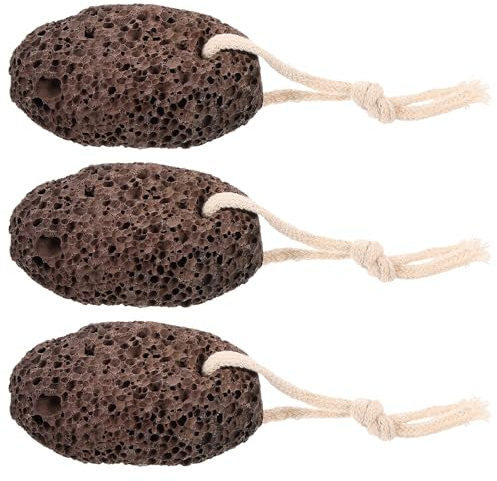 IMIKEYA Removedor de Callos Pack de 3 Unidades para Pies Piedra Volcánica Negra y Ablandador de Durezas Lima Exfoliante Reutilizable para Cuidado de Tejido Muerto para Pedicura