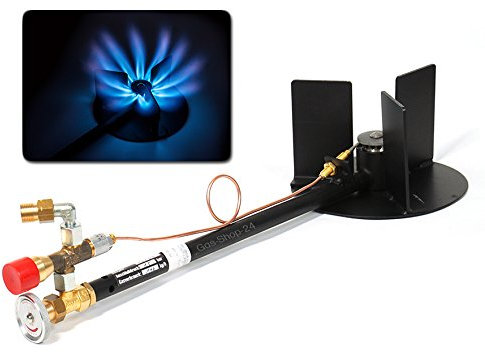 Hochleistungsbrenner 14 kW/Propan Hockerkocher + Zündsicherung - Gaskocher Made IN Germany (z.B. für Räucherofen, Bierbrauen, Wurstkessel, Fleischerei, Gulaschkanone) - Gasbrenner f. Kochkessel