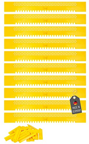 Lantelme 10 Stück Fluglochschieber mit Scharnieren Set | Imker Bienen Fluglochverkleinerer | Kunststoff Gelb | Bienenflucht Imkereibedarf für Bienenkasten | Schutz vor Wespen Mäusen und Fremdtieren