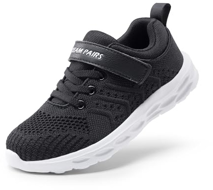 DREAM PAIRS barnskor sneaker lättvikt, Svart, 28 EU