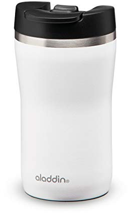 Aladdin Barista Café Thermavac Leak-Lock Edelstahl Thermobecher 0.25L White - Auslaufsicherer Becher - Kaffeebecher To Go Thermo - Hält bis zu 2,5 Stunden Heiß - BPA-Frei - Spülmaschinenfest