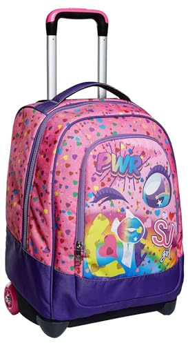 SJ GANG STYLE JAM GANG Big Trolley, Rosa, Doppio Scomparto, Cross-over System, Spallacci a scomparsa, Per bambine e ragazze, Scuola, Tempo libero, Viaggi
