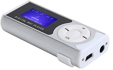 ciciglow Lecteur MP3 Portable avec Lampe de Poche, Mini cran LCD, Alliage d'Aluminium, Argent, 16 Go, Lampe de Poche LED, Plus de 6 Heures de Lecture
