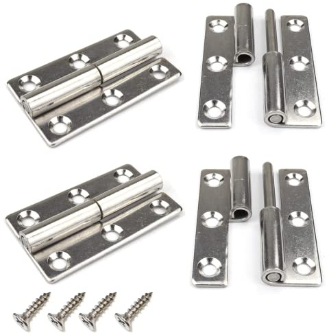 Abnehmbare Türscharniere Heavy Duty Fensterscharnier 304 Edelstahl für Innen- und Außentüren (Rechtshänder 2.5inch)