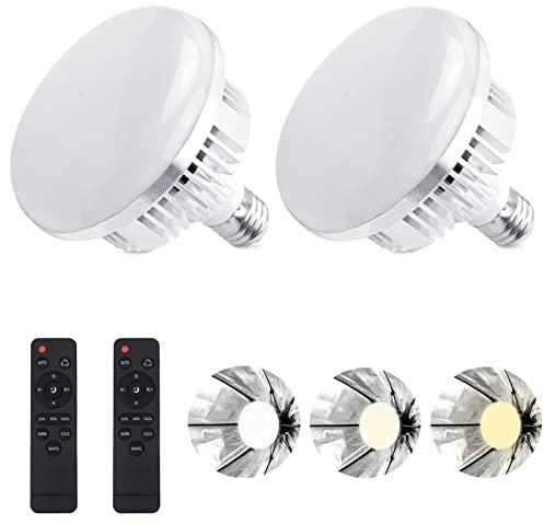 Skytex 2Pack 135W Photography Light Bulb Dimmable Tricolor LED Bulbs 2700-6400K Colour Temperatures Softbox Bulb in E27 Socket for Photography Photo Video Studio Lighting