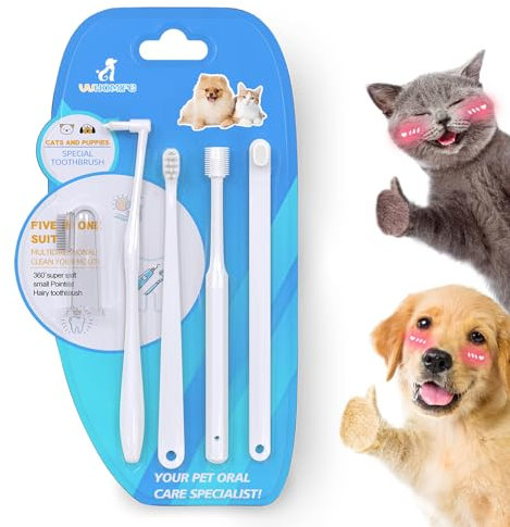VVHOMIFE Small Dog & Puppy Toothbrush Kit, Soft Bristles, White