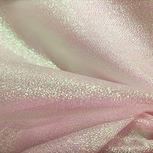 150cmx3m Organza Stoffe,Glanz Satin Modestoff Dekostoff Kostümstoff Stoffe zum Nähen Meterware Dekorieren,Lasertuch,Hauch Zart,Fein,Durchsichtig,zum Dekorieren Basteln,DIY Nähmuster Handwerk,Rosa