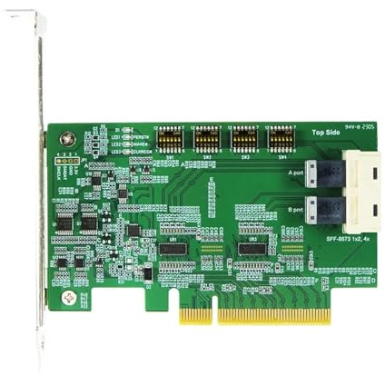 Micro SATA Cables | PCIe x8 with ReDriver to Mini SAS HD SFF-8673 1x2 Adapter