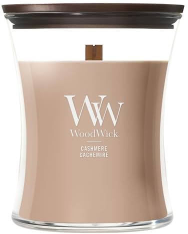 WoodWick Candela profumata | Candela a clessidra media | Cashmere | Regali perfetti per donne