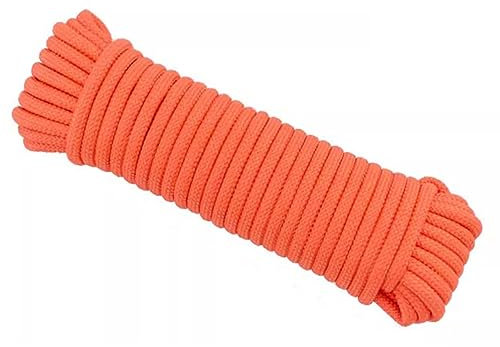 WABMJGW 50 m Wäscheleine, Starke Wäscheleine, Clothes Lines 6/8/10 mm dick, Mehrzweck-Wäscheleine zum Trocknen im Freien, Garten, Camping, Bündel,Orange-8MM