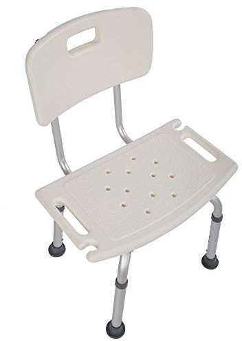 Shower Chair with Back, 7-Level Height Adjustable Shower Bench Non Slip Feet Bathtub Stool for Elderly, Disabled and Pregnant, 205KG Weight Capacity