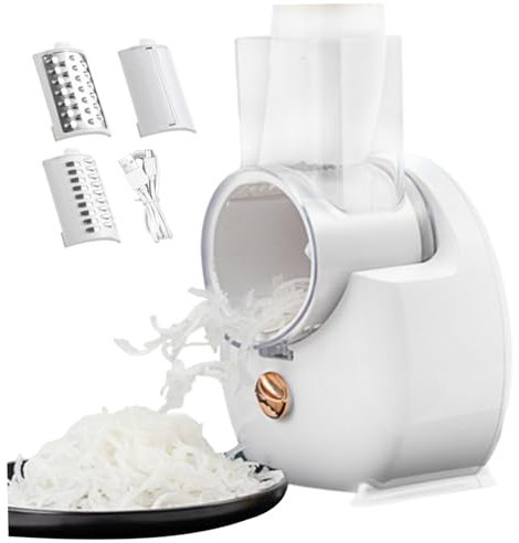 SunaOmni Grattugia Elettrica Automatica per Formaggio con 3 Accessori USB Tritatutto per Verdure Macchina per Insalata Grattugia Elettrica per Formaggio