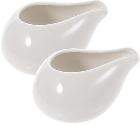 BESTonZON Lot De 2 Saucières En Céramique Blanche 240ml Sans Poignée Style Occidental Décoration De Table Pour Sauces Et Condiments