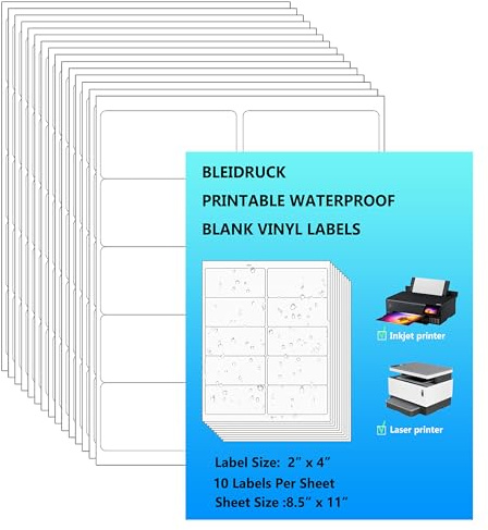 2x4 Matte Rectangle Vinyl Labels, Waterproof Shipping Labels for Water Bottles and Jugs, 200 pcs Printed on Matte Paper with Permanent Adhesive