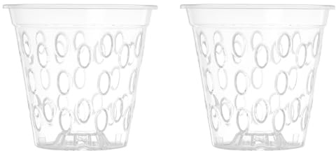 Kalapanta - Maceta Transparente para orquídeas con Agujeros y Fondo Elevado (Ø 14 cm, 2)