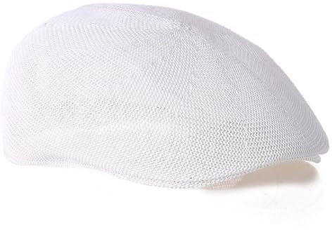Barett Cap Herren Damen Schiebermütze Mesh Schirmmütze Atmungsaktiv Sommer Sonnenhut Baskenmütze Gatsby Newsboy Hat Flatcap Driving Cabbie Cap (DE/NL/SE/PL, Alphanumerisch, Einheitsgröße, Weiß)
