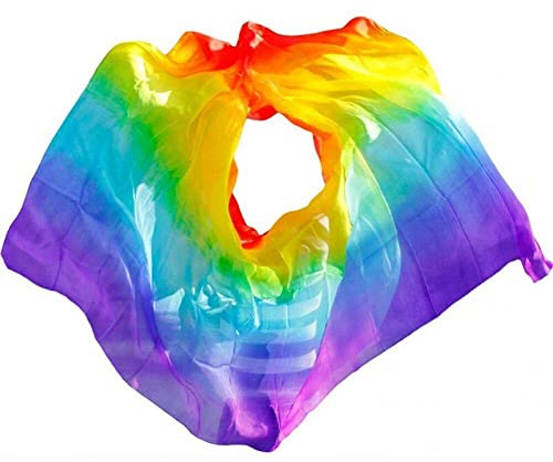 Bauchtanz-Schleier, Allmähliche Farben, Streamer, seidenschal, Echte Seide, Tanzhandtücher, Bunte Seidenflagge, Bauchtanz-kostüme