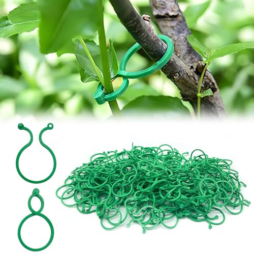 Feliciay 200 Stück Pflanzen Klammern Befestigung,Gesicherter Pflanzen Clip,Kunststoff Kletterpflanzen Clips,Pflanzenklammern klein zur Rankhilfe und Befestigung von Pflanzen