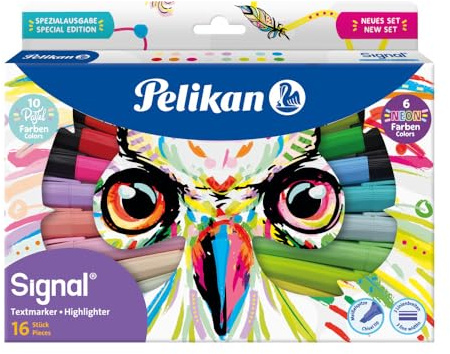 Pelikan Textmarker Signal - farbig sortiert - 16 Stück | Pelikan Textmarker Signal - farbig sortiert - 16 Stück