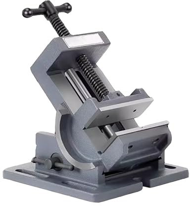 ZEEGII Kippbarer Maschinenschraubstock QKD75 3 4 75mm 100mm Einstellbare Winkel Kippen Präzision Schraubstock Klemme for Metall Arbeits Maschine(4inch 100mm)