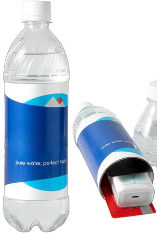 Bouteille D'eau Sûre Avec Compartiment Secret Caché Conteneur De Cachette Secrète Pour Bouteille D'eau Bouteille D'eau Sûre De Détournement Pour Cacher Une Carte Bancaire, Clé De L'argent, 7x25cm
