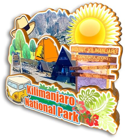 Quwsne Imán para nevera del Parque Nacional del Kilimanjaro, Tanzania, recuerdo de viaje, regalos turísticos, monumentos clásicos 3D, hechos a mano, decoración del hogar, 2969