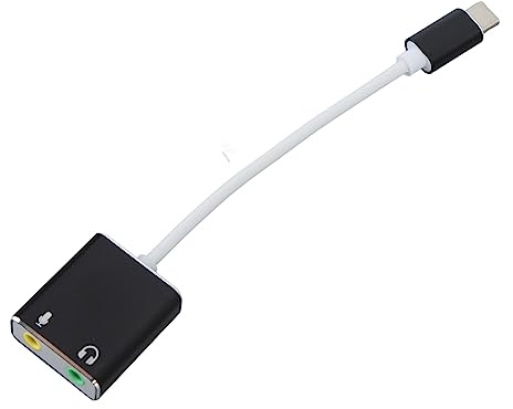 Typ C External Sound Card, 7.1 -Kanal -Mikrofonadapter -Stereo -Soundkarte USB C bis 3,5 mm Kopfhörer -Audio -Buchse -Adapter für PC -Laptop
