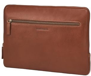 DRAKENSBERG Leder Laptophülle 'Alessio' 14 Zoll Sleeve für MacBook Pro, universal für alle 14 & 13.3 Notebooks, hochwertig - Kastanien-Braun, DR00513