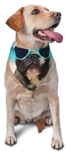 Französische Bulldogge Sommer Hund Bandana Haustier Schal Zubehör für kleine mittelgroße Hunde Katzen Foto Requisite, Dreieckige Haustier Bandanas verstellbares Welpen-Lätzchen waschbar Hund Halstuch