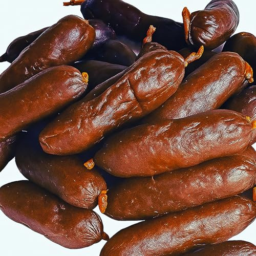 Bounce & Bella Gourmet Dog Sausages - Beef with Sweet Potato & Spinach - Air-Dried Dog Treats - Grain-Free, No Derivatives - 200g