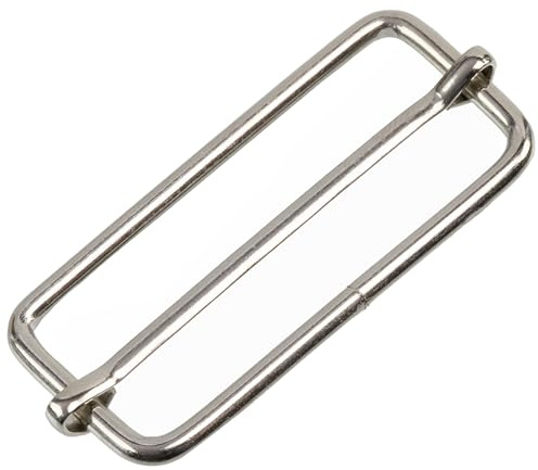 AERZETIX - Juego de 12 hebillas ajustables deslizantes para ajuste de correas bandolera asas de bolso decoración | pasador 50 mm | en metal color plata