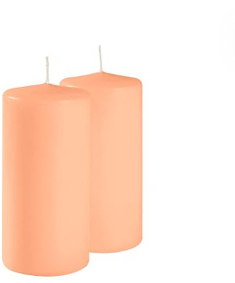 16 Stumpenkerzen – Durchmesser 4 cm Höhe 5 cm – Farbe Pfirsich – Brenndauer 7 Stunden – ohne Duft Cereria Di Giorgio