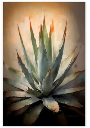 Wandkunst, mexikanische Agave, Leinwand-Poster, Wandkunst, Dekordruck, Bild Gemälde für Wohnzimmer, Schlafzimmer, Dekoration, 40 x 60 cm