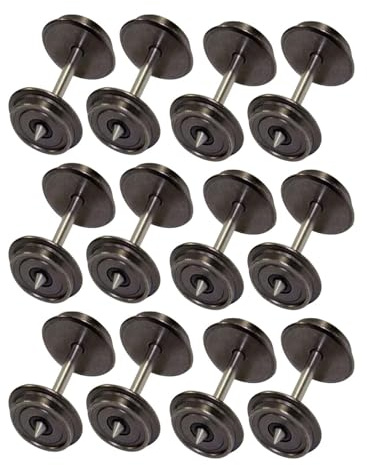 YEJBBUC Lot de 12 roues métalliques de rechange pour train miniature 1:87